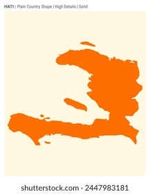 Haiti plain country map. High Details. Solid style. Shape of Haiti. Vector illustration.