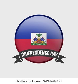 Haiti Round Independence Day Badge