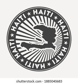 Haiti round logo. Vintage travel badge with the circular name and map of country, vector illustration. Can be used as insignia, logotype, label, sticker or badge of Haiti.