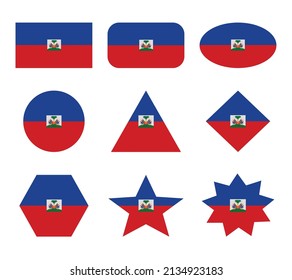 haiti set of flags with geometric shapes