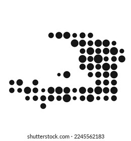 Haiti Silhouette Pixelated pattern map illustration