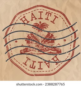 Haiti Stamp Travel Passport. Design Retro Symbol Country. Old Vintage Postmark.