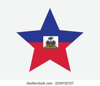 Haiti Star Flag. Haitian Star Shape Flag. Republic of Haiti Country National Banner Icon Symbol Vector Flat Artwork Graphic Illustration svg