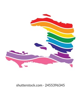 haiti swoosh silhouette rainbow map