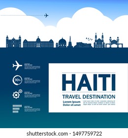 Haiti travel destination grand vector illustration.