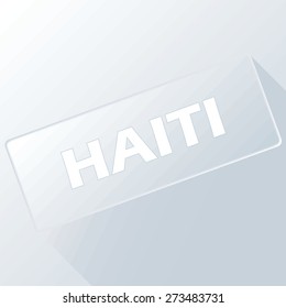 Haiti unique button for any design. Vector illustration