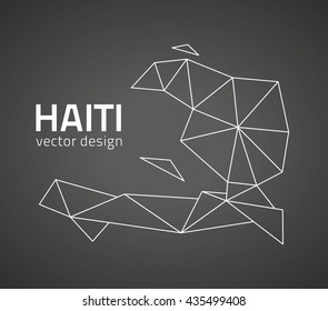 Haiti vector black outline map