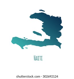 Haiti vector map with color gradient and caption on white background. Can be used as element of your infographics or presentation