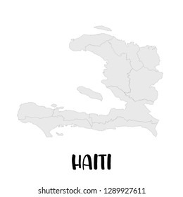 Haiti vector map isolated on white background. High detailed silhouette illustration.