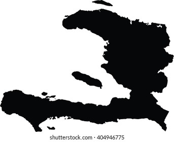 Haiti vector map isolated on white background. High detailed silhouette illustration.