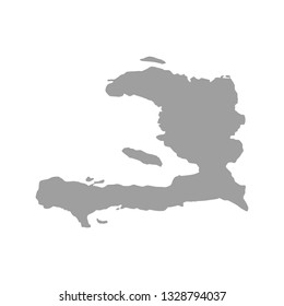 Haiti vector map silhouette isolated on white background. High detailed silhouette