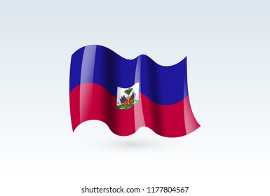 Haiti waving flag vector