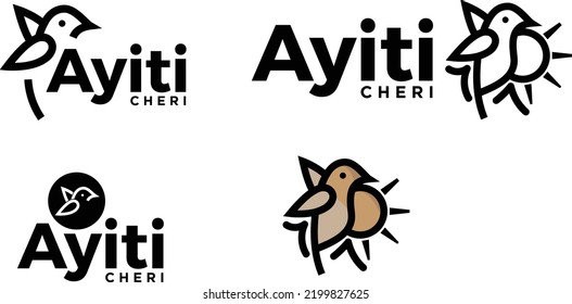 Elementos de aves haitianas, emblema del logo
