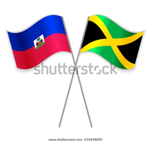 Haitian Jamaican Crossed Flags Haiti Combined Stock Vector (Royalty ...