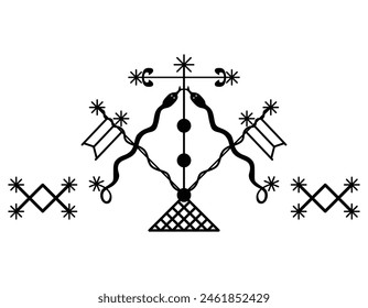 The Haitian Veve symbol of Damballah, the loa spirit of creation and all knowledge.