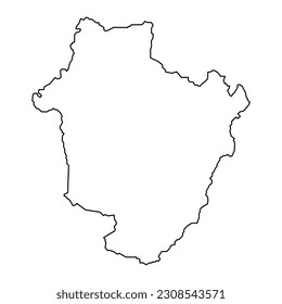 Mapa del condado de Hajdu Bihar, distrito administrativo de Hungría. Ilustración vectorial.