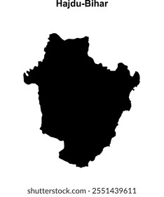 Hajdu-Bihar county blank outline map
