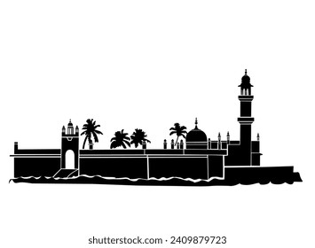 The Haji Ali Dargah mumbai vector icon.