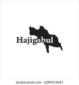 Hajigabul Azerbaijan map and black lettering design on white background