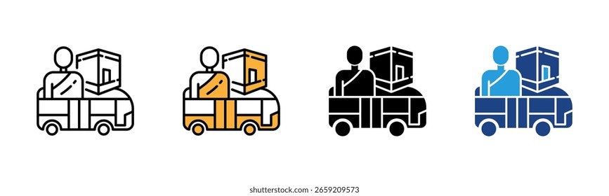 Hajj Bus icon sheet multiple style collection