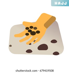 Hajj icon collection set. Vector illustration