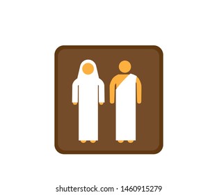 Hajj icon, vector illustration, white background
