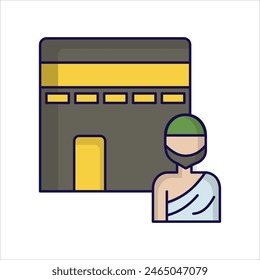 Icono de hajj con fondo blanco Vector ilustración de stock