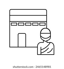 hajj icon with white background vector stock illustration