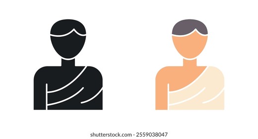 Hajj icons in black and colored version