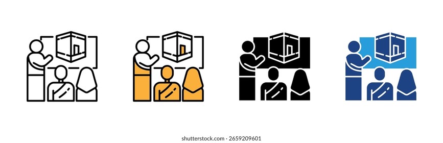 Hajj Lecturer icon sheet colección de estilo múltiple