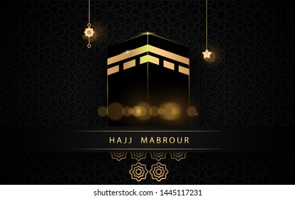 Hajj Mabrour background with Kaaba, can use for, landing page, template, ui, web, mobile app, poster, banner, flyer, background
