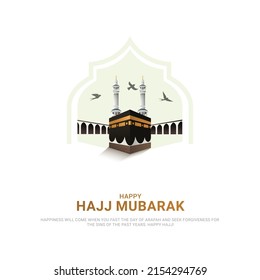 Hajj Mabrour islamic banner template design with kaaba illustration. 3D illustrations. 