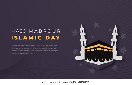 Hajj Mabrour Islamic Day Paper cut style Vector Design Illustration for Background, Poster, Banner, Advertising, Greeting Card