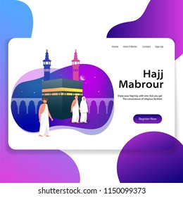 Hajj Mabrour Landing Page Web Illustration