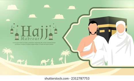 Hajj Mabrour Season and Eid al adha Islamic Artwork Template Design