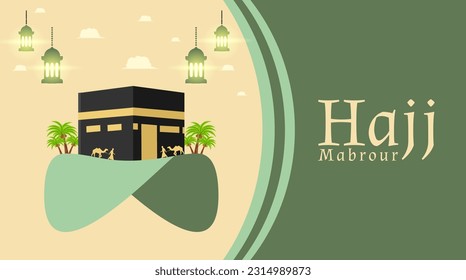 Hajj Mabrour Season and Eid al adha Islamic Artwork Template Design