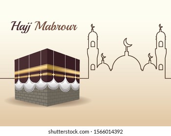 hajj mabrur celebration with mosque scene vector illustration design hajj mabrur celebration with mosque scene vector illustration design