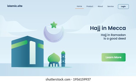 Hajj In Mecca For Website Template Landing Or Homepage Design