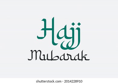 Diseño de fondo vectorial de la tipografía de estilo árabe Hajj Mubarak. 