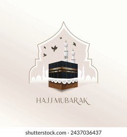 Hajj Mubarak celebration Islamic pilgrimage mecca background