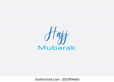 Hajj Mubarak Texto islámico sobre fondo blanco