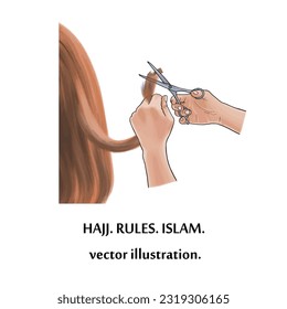 HAJJ. RULES. ISLAM. vector illustration. 2