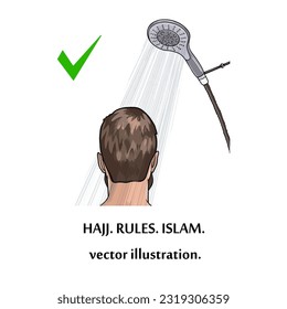 HAJJ. RULES. ISLAM. vector illustration. 3