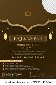 Hajj and Umrah A4 size Islamic Flyer poster template