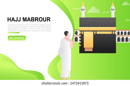 Hajj and umrah background illustration vector