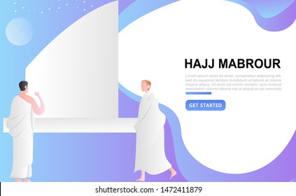 Hajj and umrah background illustration vector