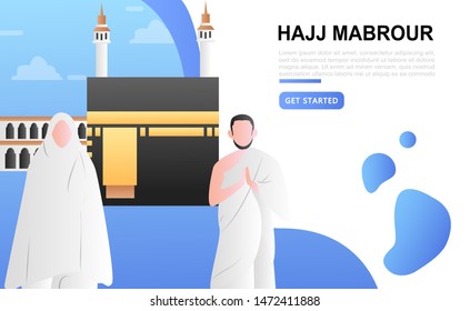 Hajj and umrah background illustration vector