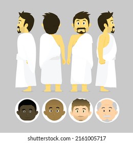 hajj, umrah, character set, cartoon, animation, people, character pack, illustration , muslim, pilgrim