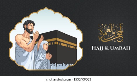Hajj- und Umrah-Illustration, Vektorillustration EPS10
