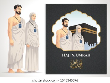 Ilustración de Hajj y Umrah, Vector EPS 10